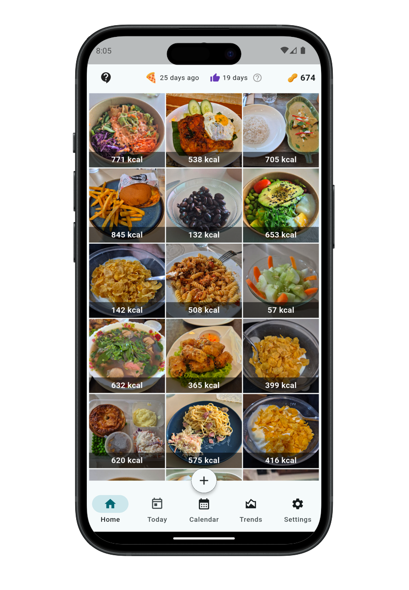 A simple, visual grid of your meals